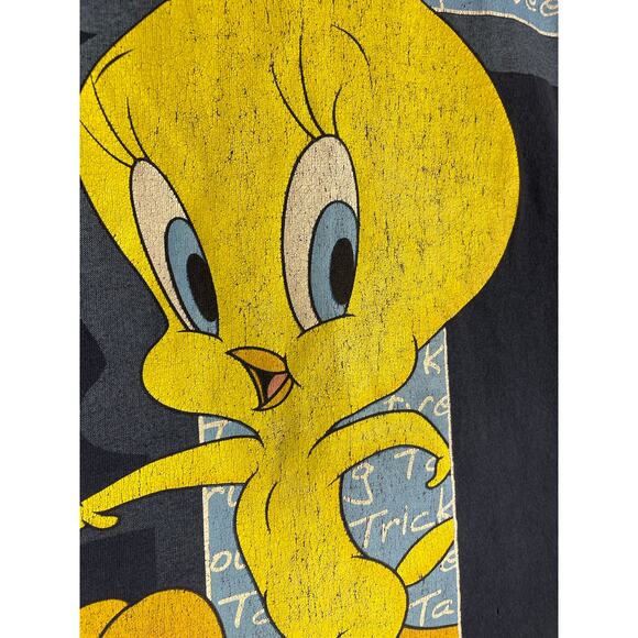 Vintage 1998 Tweety Bird Looney Tunes Tee OSFM Blue T-Shirt Warner Bros 90s - Picture 4 of 9